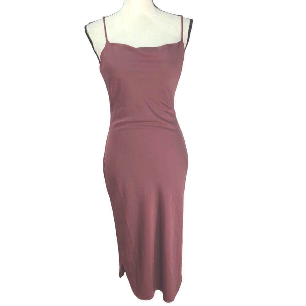Illa Illa Juanne Midi Slip Dress Mauve Asymmetrical Small NWT